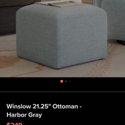 Winslow 21.25" Ottoman HARBOR GRAY