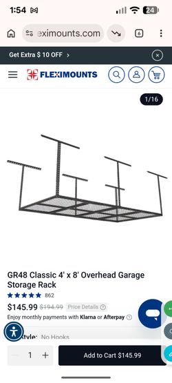 Fleximounts GR48 Classic Overhead Garage Storage Rack