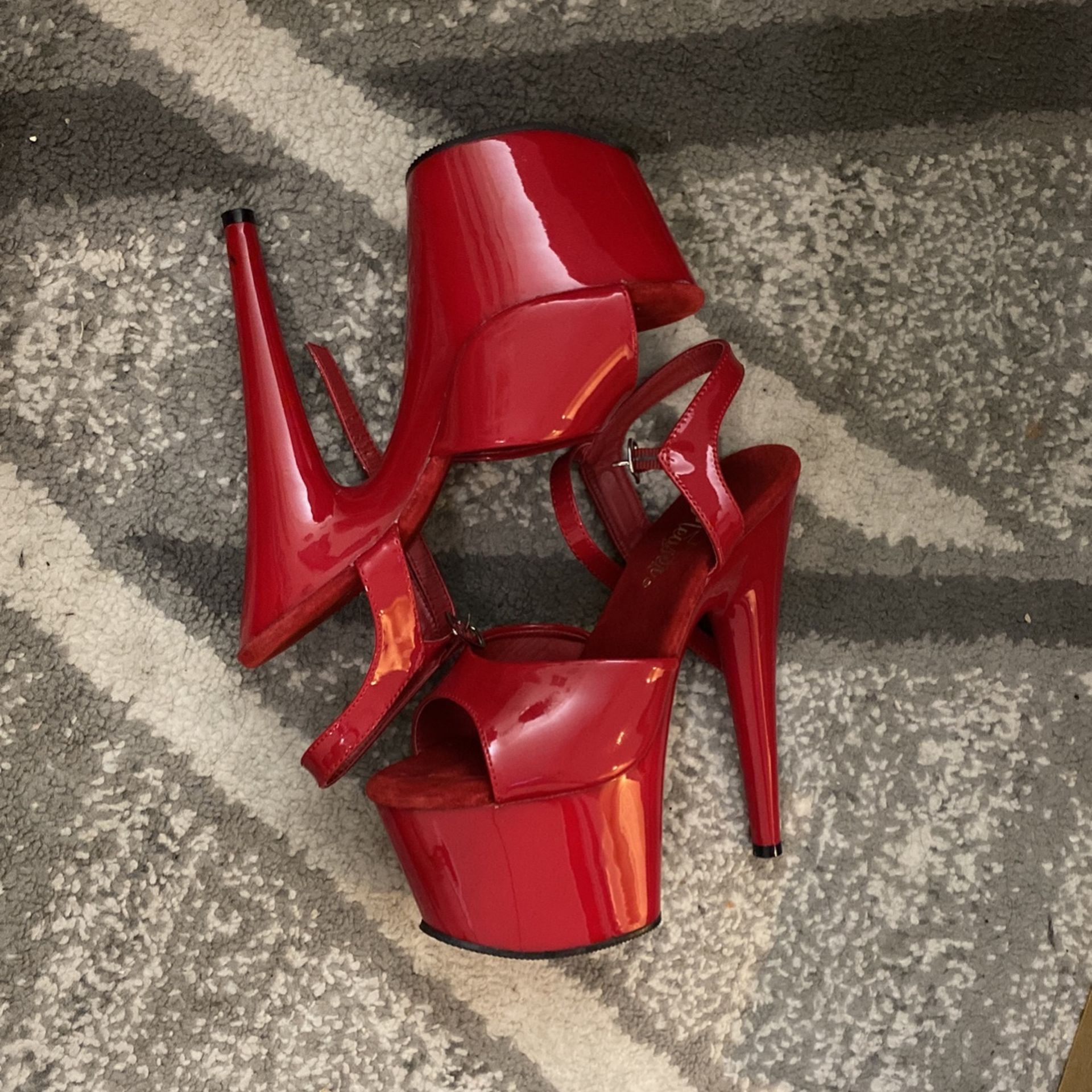 Red Pleaser Heels 6 Inch