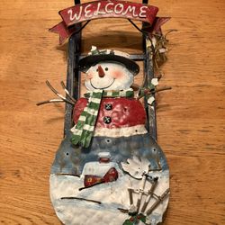 Metal Snowman Wall Hanging