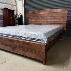 Queen Solid Wood Bed & Foam Mattress $740