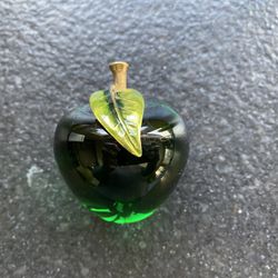 H&D Glaze Crystal Apple Paperweight Craft Decoration (green)