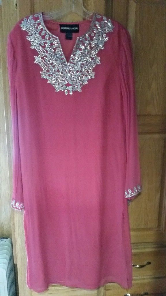 Adrienne Landau Pink Caftan Dress Size S/M