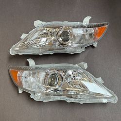 Pair Headlights Assembly 2010-2011Toyota Camry L LE SE XLE Projector Chrome headlamps Right Left Side