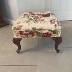 MidCentury Floral Ottoman