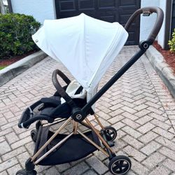 CYBEX MIOS 3 Stroller – Rose Gold Frame & Sepia White Seat Pack