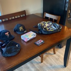 Boys Back Pack A Fanny Pack  A Wallet Two Hats And Art Things In A Case 