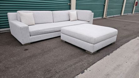 FREE DELIVERY!!! Restoration Hardware "Modena" GRAY Sofa + Ottoman ($13K Retail...80% OFF!!!)