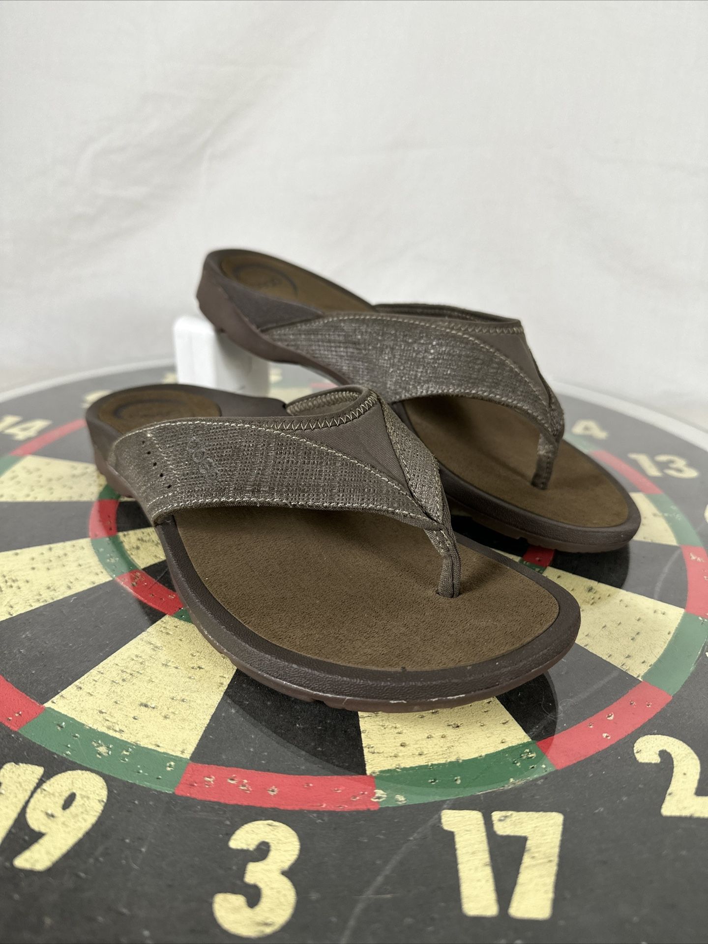 Abeo Brown Balboa Flip Flops Arch Support Thong Sandal Flat Open Toe Shoes Wmn 8