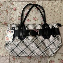 vivitix hello kitty plaid purse handbag 
