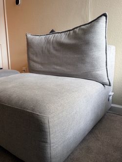 Modular Sectional Sofa Seat in Light Gray