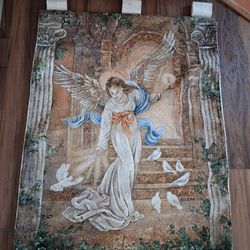 Lena Liu "Angel of Light" jacquard woven cotton wall hanging tapestry