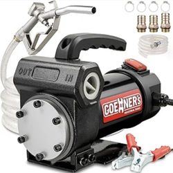 12V Fuel Transfer Pump Kit 15GPM - High Flow Diesel Transfer Pump with Self-Priming & Overheat Protection