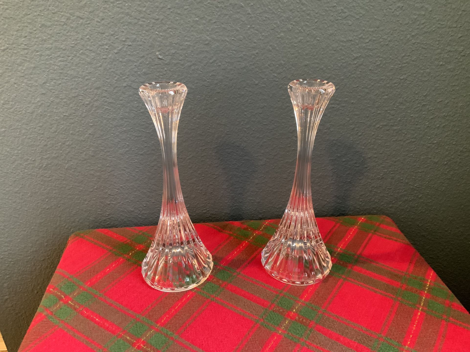 5 Candle Sticks. 2 = Crystal Mikasa. Other 3 Are Glass. $35 for All