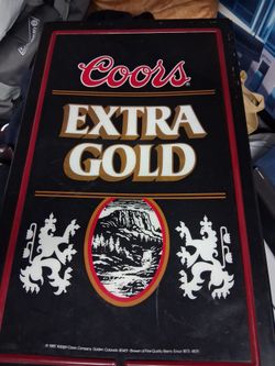 Coors Extra Gold Vintage Beer Sign 1985