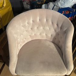 Pink gold leg swivel chair velvet