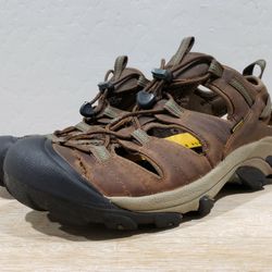 KEEN Men's Arroyo II Waterproof Leather Hiking Sandals (9.5) Brown/Black 