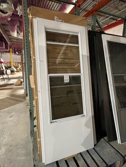 Andersen 400 Series 32 in. x 80 in. White Retractable Aluminum Storm Door