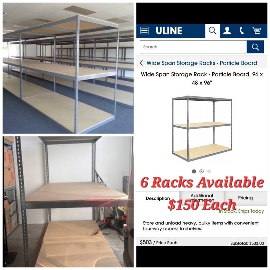 ULINE Heavy Duty Industrial Racks