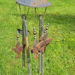 Cute Rustic Hummingbird Wind Chime 
