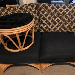 Rattan love seat set