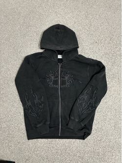 Y2K Black Hollister Zip Up Sweater