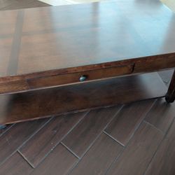 Wood Coffee Table And End Tables