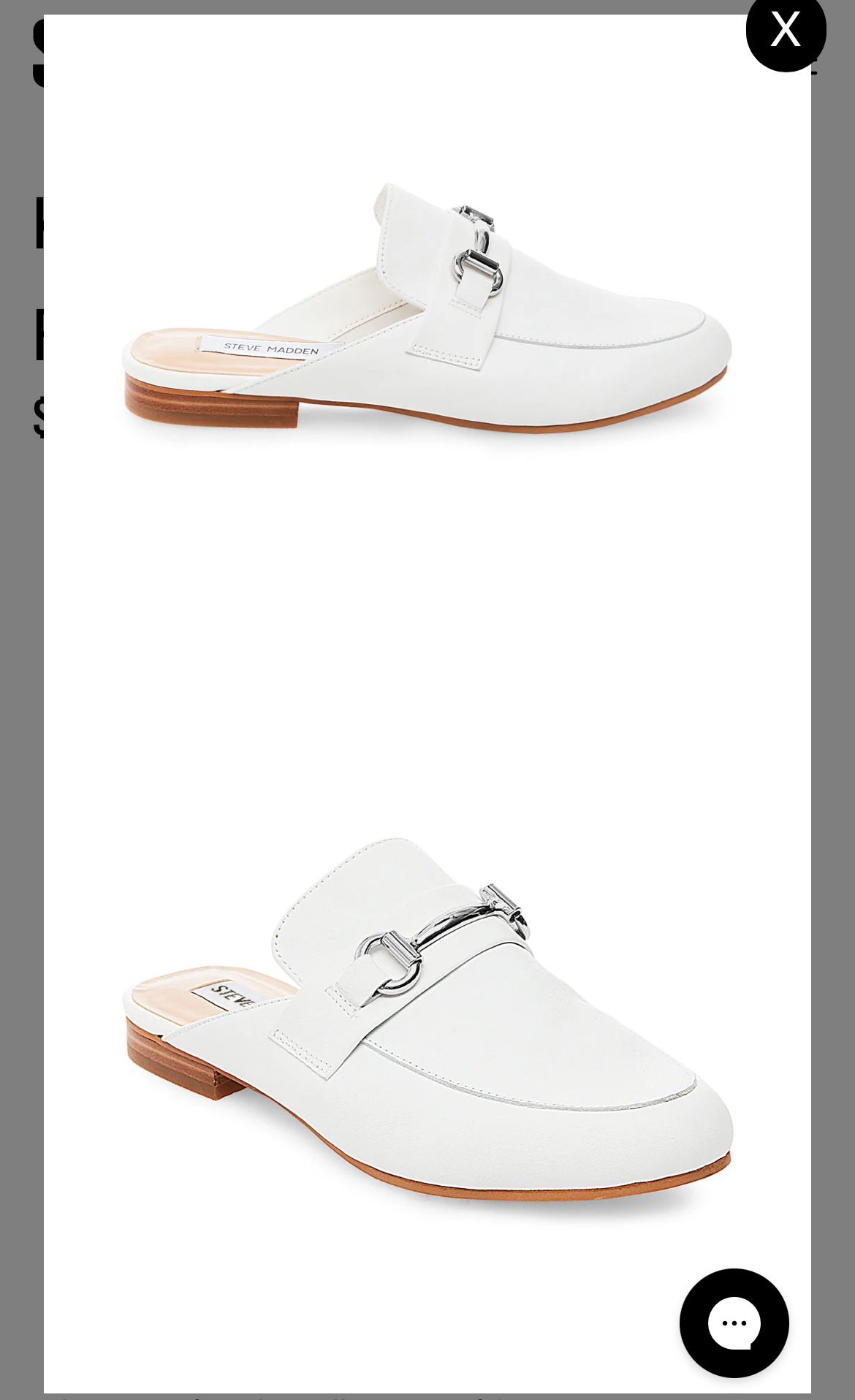 White Leather Steve Madden Mules (size W7)