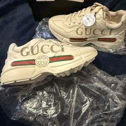 GUCCI Women's Rhyton Logo Leather Sneaker