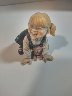 Candy Designs Laughing Norway Girl with Cat
