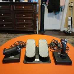 CH Products Combat Stick Joystick F16 And Pro Throttle/Pro Pedals USB Controllers Airlpane Flight Simulator  Bundle