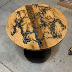  Electric Burn Design Resin Table 