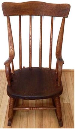 Antique Mahogany Child's Rocking Chair - Year 1885