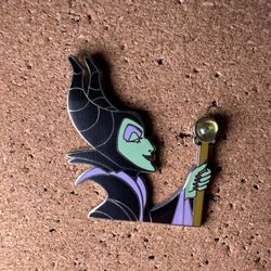 Disney Maleficent Holding Staff Jeweled Stone Pin Sleeping Beauty Villain Pin