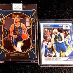 Stephen curry 2021 Panini Select Concourse Blue And Gold Color Match Plus BONUS Card! GS WARRIORS NBA