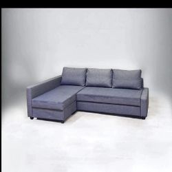 Gray Sleeper Sectional Couch Bed