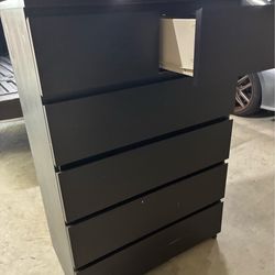 Black and white drawers