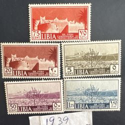 Libia Stamps 1939 Set Of 5 