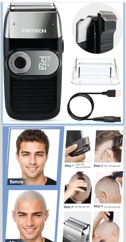 Foil and Bald Shavers 2 in 1 Electric Shaver for Men Foil Blade and PopupTrimmer with Rechargeable 3 Adjustable Speeds Men's Shaver