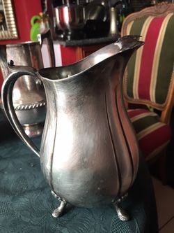 Pitcher silverplate plates pewter bowl silverplate $150 for one
