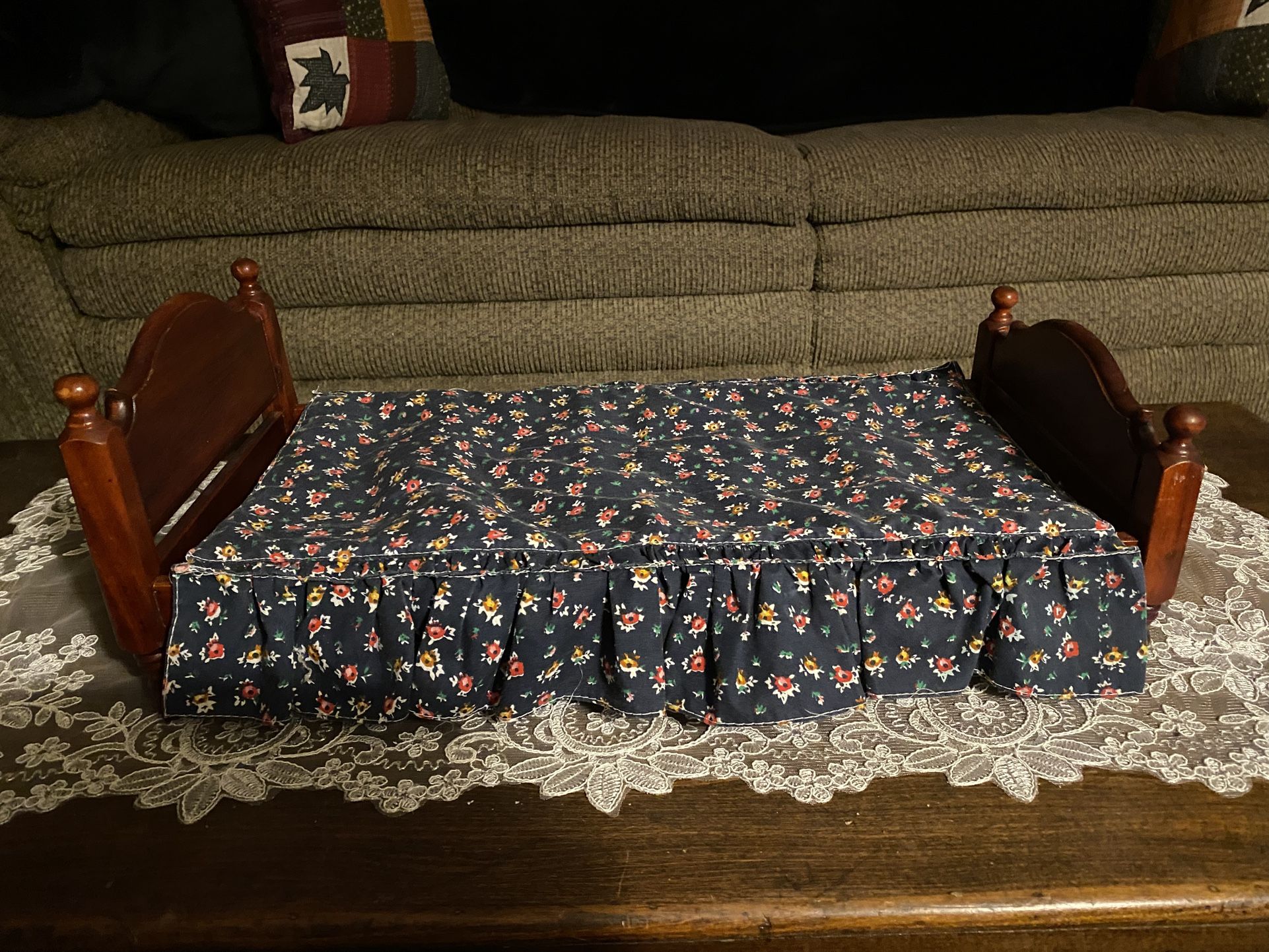Wooden Doll Bed