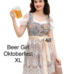 Women’s Oktoberfest German Beer Festival Costume XL. Very good quality . Inner lining . True to size .