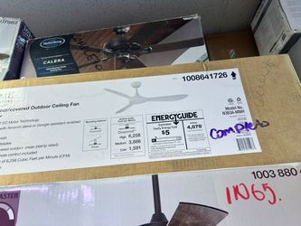 Smart indoor/outdoor matte white ceiling fan