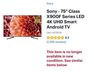 Sony TV 75 inch