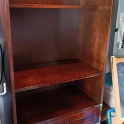 Bernhardt Shelf with Light, Drawer, & Brass Deco