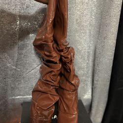 Caramel Patent Ruched Boot