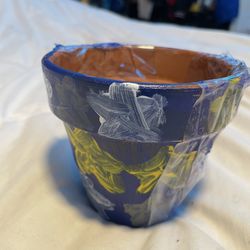 Hand Painted Terra Cotta Flower Pot