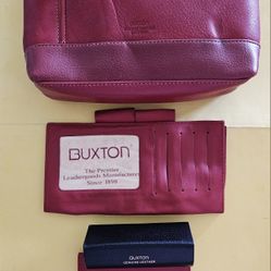 Brand New Deep Red Buxton Purse with wrist strap and multiple compartments