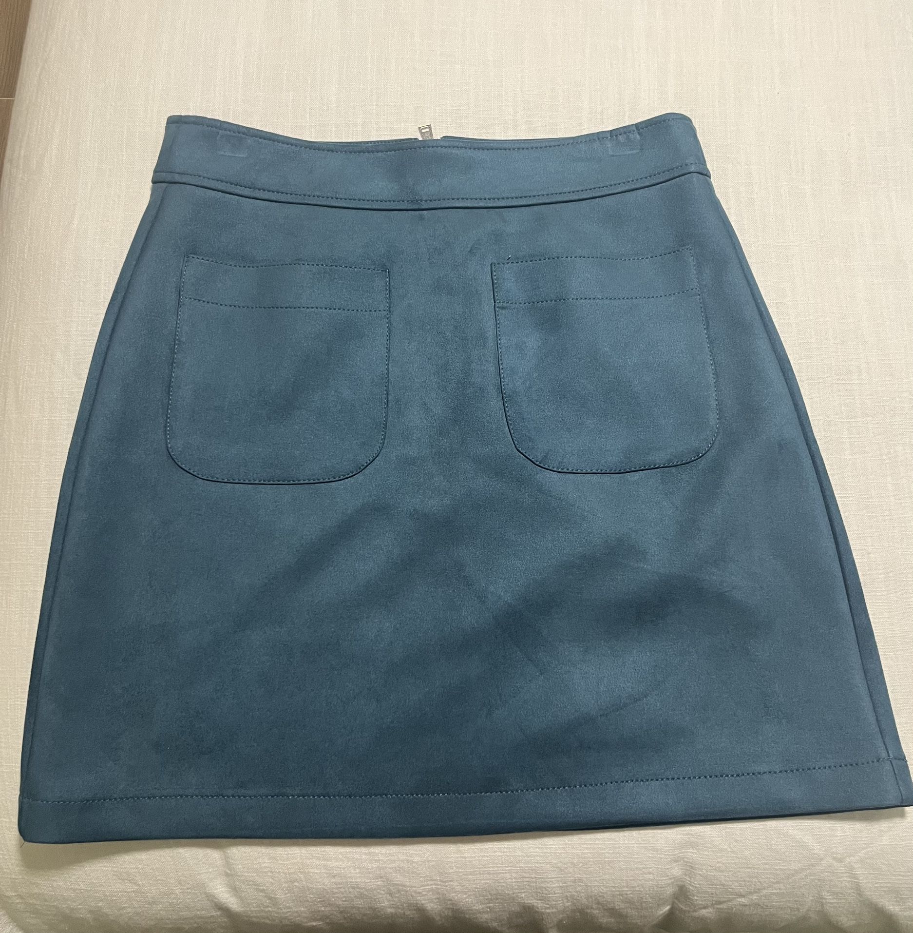 Aqua Suede Mini Pencil Skirt