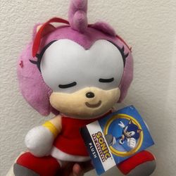 New RARE Sonic the hedgehog amy plush sleeping
